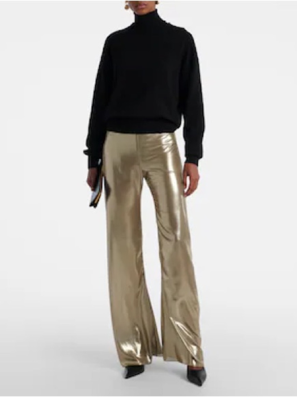 Gianni Bini Metallic Gold Straight-Leg Pants